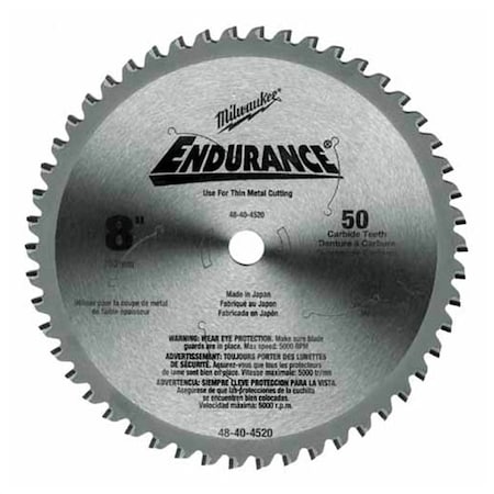 Milwaukee Tool MilwaukeeÂ® 8 in. Circular Saw Metal Cutting 50 Teeth Blade MATB 48-40-4520